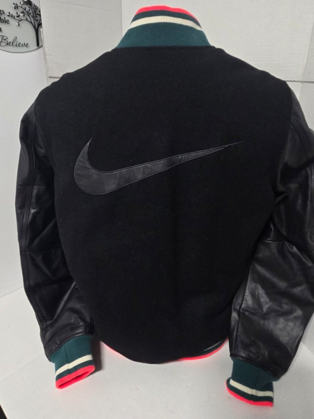 π₯ Rare Nike NSW Liverpool FC Destroyer Varsity Jacket Leather Sleeve Bomber NWT - Picture 5 of 6